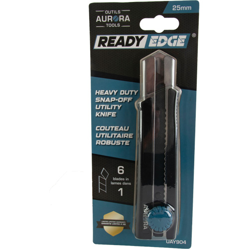 25mm Retractable Knife, Stainless Steel, Heavy-Duty, Rubber Handle We Share Industrial Supply