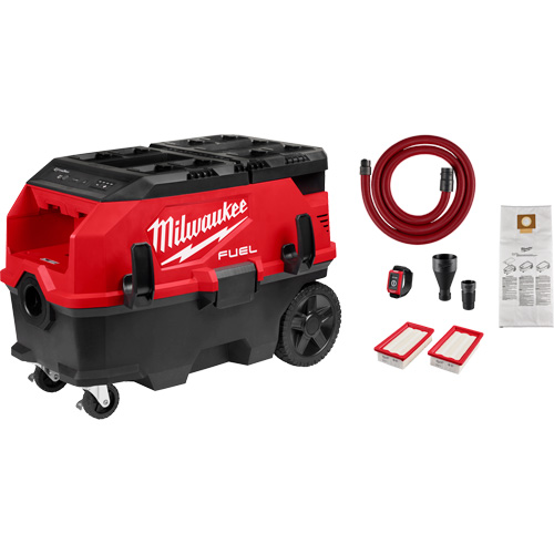 Extracteur de poussi&egrave;re de 9 gallons &agrave; deux batteries avec VACLINK M18 FUEL PACKOUT , 27-3/4" x 16-3/4" x 19" We Share Industrial Supply