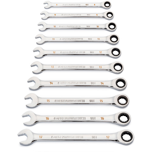90-Tooth 12 Point Wrench Set, Ratcheting Combination, 12 Pieces, Metric We Share Industrial Supply