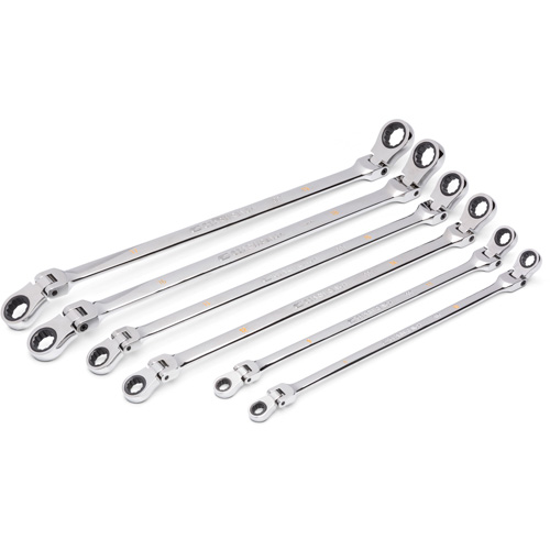 90-Tooth 12 Point Metric GearBox Double Ratcheting Wrench Set, Flex Head, 6 Pieces, Metric We Share Industrial Supply