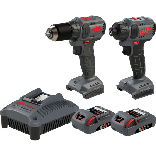 Ensemble d'outils compacts sans fil perceuse & tournevis, Lithium-ion, 20 V We Share Industrial Supply