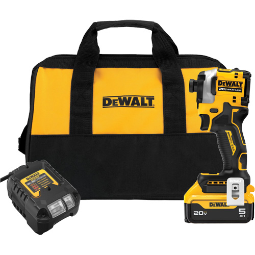 ATOMIC Brushless Cordless 3-Speed Impact Driver Kit, 1/4", 1825 in-lbs Max. Torque, 20 V, Lithium-Ion We Share Industrial Supply