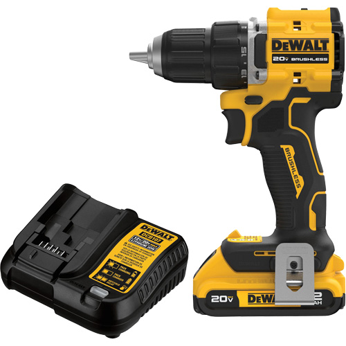 Ensemble visseuse-perceuse sans fil et sans balai ATOMIC COMPACT SERIES, Lithium-ion, 20 V, Mandrin 1/2" We Share Industrial Supply