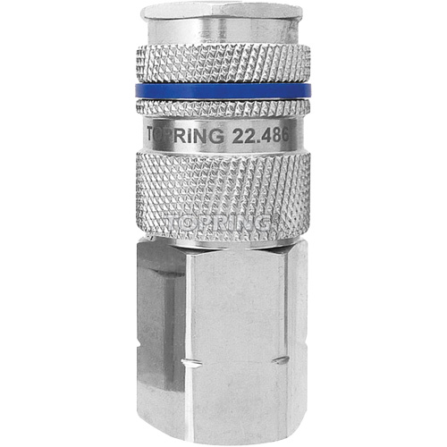 QUIKSILVER Industrial Quick Coupler, Nickel Plated Brass, 1/2", Female NPT, 500 psi We Share Industrial Supply
