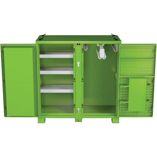 Armoire ventil&eacute;e pour le rangement d'&eacute;PI sur place, Acier, Vert lime haute visibilit&eacute; We Share Industrial Supply