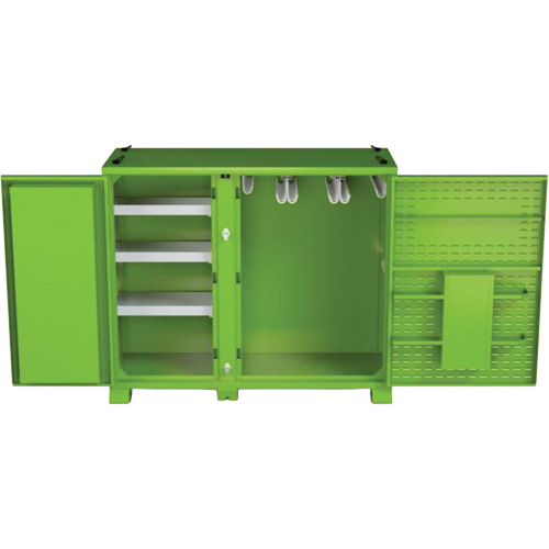 Armoire ventil&eacute;e pour le rangement d'&eacute;PI sur place, Acier, Vert lime haute visibilit&eacute; We Share Industrial Supply