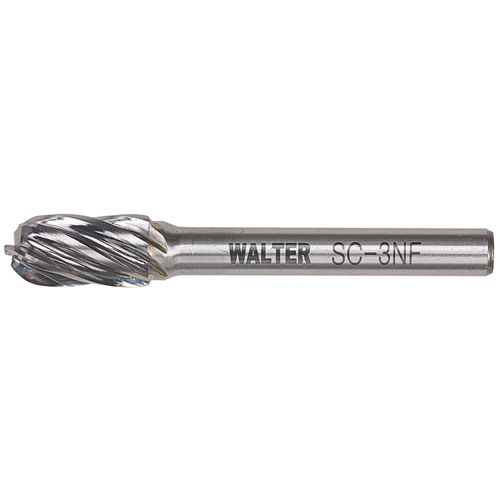 Double Cut Cylindrical Round Nose Carbide Burr, 1/2" Dia., 1" Depth of Cut We Share Industrial Supply