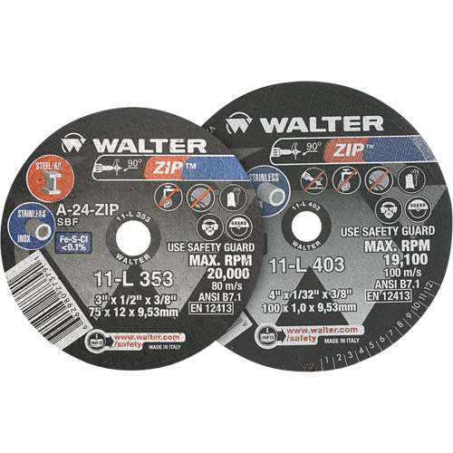 Zip Cut-Off Wheel, 4" x 1/4", 3/8" Arbor, Type 1 We Share Industrial Supply