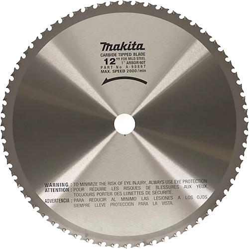 Lame de tronçonneuse pour scies &agrave; tronçonner portatives, 12", 60 dents, Pour M&eacute;tal We Share Industrial Supply
