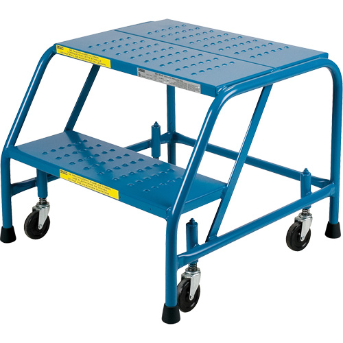 Rolling Step Ladder, 2 Steps, 18" Step Width, 19" Platform Height, Steel We Share Industrial Supply