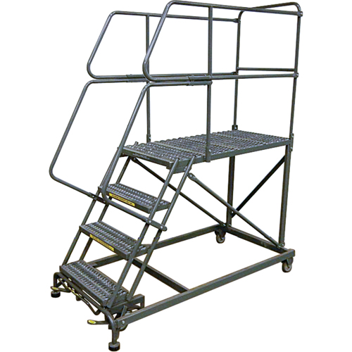 Plateformes de travail mobiles, Acier, 5 Marches, 50" ha, 36" p, 24" Marche, Stri&eacute; We Share Industrial Supply