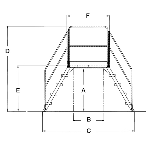 Crossover Ladder, 115-1/2" Overall Span, 50" H x 60" D, 24" Step Width We Share Industrial Supply