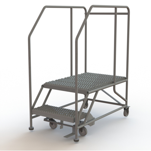 Plateforme de travail mobile, Acier, 2 Marches, 20" ha, 35" p, 24" Marche, Stri&eacute; We Share Industrial Supply