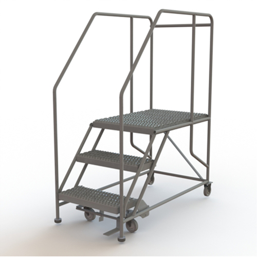 Plateforme de travail mobile, Acier, 3 Marches, 30" ha, 35" p, 24" Marche, Stri&eacute; We Share Industrial Supply