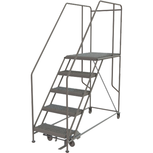 Plateforme de travail mobile, Acier, 5 Marches, 50" ha, 35" p, 24" Marche, Stri&eacute; We Share Industrial Supply
