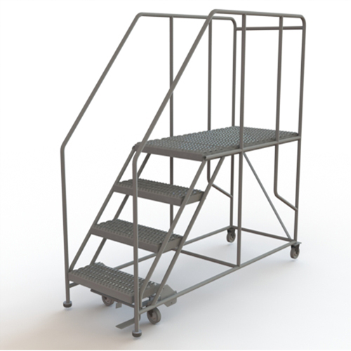 Plateforme de travail mobile, Acier, 4 Marches, 40" ha, 47" p, 24" Marche, Stri&eacute; We Share Industrial Supply