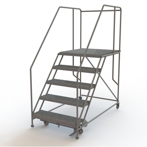 Plateforme de travail mobile, Acier, 5 Marches, 50" ha, 36" p, 36" Marche, Stri&eacute; We Share Industrial Supply