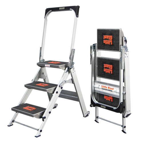 Safety Stepladder with Bar & Tray, 2.2', Aluminum, 300 lbs. Capacity, Type 1A We Share Industrial Supply