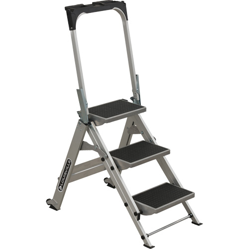 Tilt & Roll Step Stool Ladder, 3 Steps, 34" x 22" x 50.75" High We Share Industrial Supply