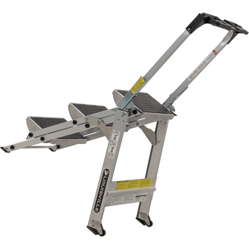 Tilt & Roll Step Stool Ladder, 3 Steps, 34" x 22" x 50.75" High We Share Industrial Supply