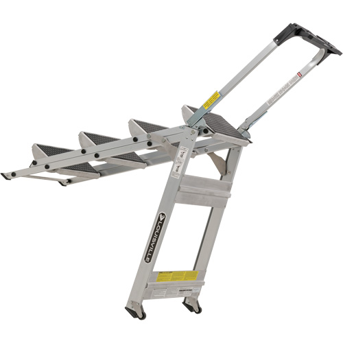 Tilt & Roll Step Stool Ladder, 4 Steps, 44.25" x 22.13" x 59" High We Share Industrial Supply