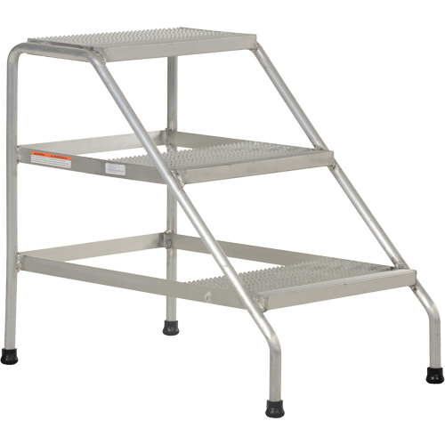Aluminum Step Stand, 3 Step(s), 22-13/16" W x 34-9/16" L x 30" H, 500 lbs. Capacity We Share Industrial Supply