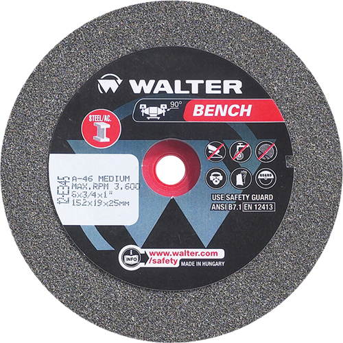 Bench Grinding Wheels, 6" x 1", 1" Arbor, 1 We Share Industrial Supply
