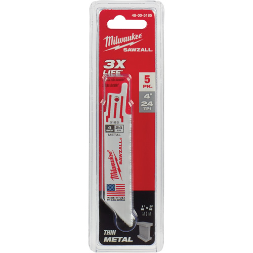 Lames de scie alternative Sawzall, Bim&eacute;tal, 24 Dents par pouce, 4" lo x 3/4" la We Share Industrial Supply