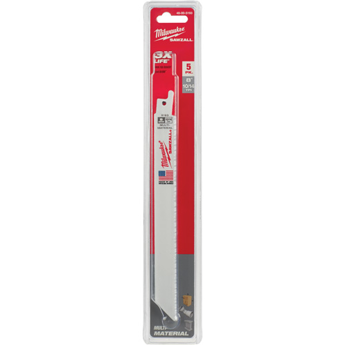 Lame de scie alternative Sawzall, Bim&eacute;tal, 10-14 Dents par pouce, 8" lo x 5/8" la We Share Industrial Supply