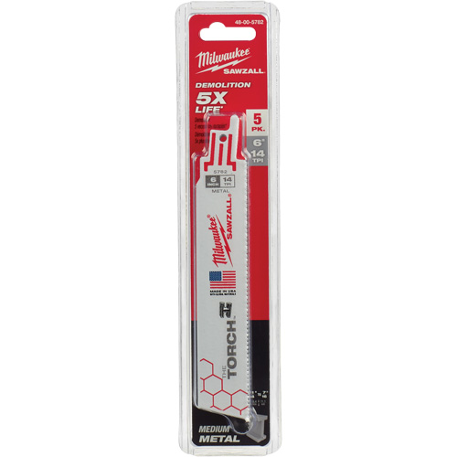 Lame The Torch Sawzall, Bim&eacute;tal, 14 Dents par pouce, 6" lo x 1" la We Share Industrial Supply