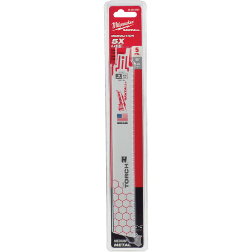Lames The Torch Sawzall, Bim&eacute;tal, 14 Dents par pouce, 9" lo x 1" la We Share Industrial Supply