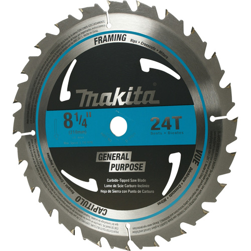 Carbide-Tipped Circular Framing Saw Blade, 8-1/4", 24 Teeth, Wood Use We Share Industrial Supply