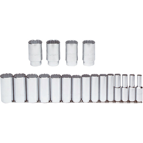 Jeu de douilles, 19 Mcx, Prise de 1/2", Profond We Share Industrial Supply