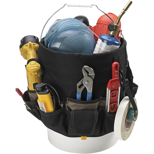 Sacs Bucket Buddy &agrave; 48 pochettes, 6" lo x 11" la x 12" h, Polyester, Noir We Share Industrial Supply