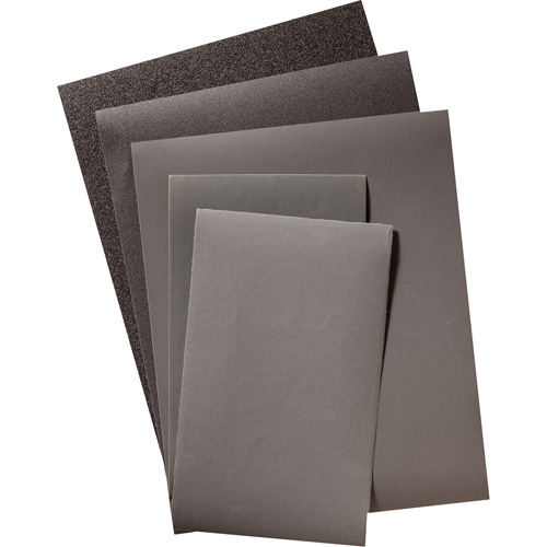 Feuille de papier abrasif, 9" x 11", Grain 320, Carbure de silicium We Share Industrial Supply