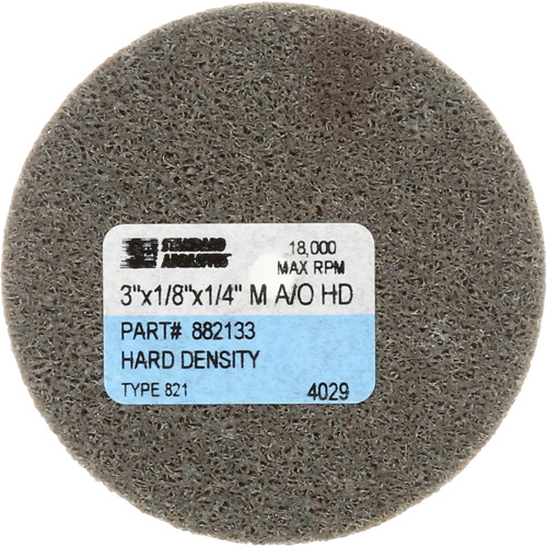 Standard Abrasives Unitized Wheel, 3" x 1/4", 1/4" Arbor, Fine Grit, Aluminum Oxide We Share Industrial Supply