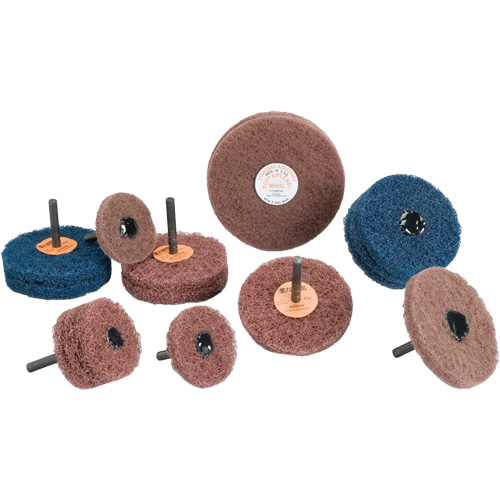Meule Buff & Blend Standard Abrasives, 3" dia. x 1/4" la, Arbre 1/4", Oxyde d'aluminium We Share Industrial Supply