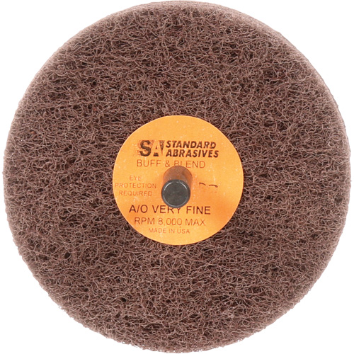 Meule Buff & Blend Standard Abrasives, 3" dia. x 3" la, Arbre 1/4", Oxyde d'aluminium We Share Industrial Supply