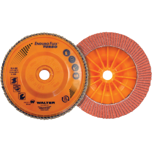 Disque &agrave; lamelles Turbo Enduro-Flex, 4-1/2" x 5/8"-11, Type 27S, Grain 36/60, C&eacute;ramique We Share Industrial Supply