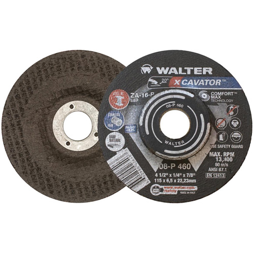 XCAVATOR Grinding Wheel, 4-1/2" x 1/4", 7/8" Arbor, Zirconium, Type 27 We Share Industrial Supply