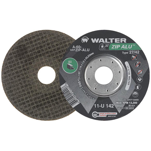 Zip Alu Cut-Off Wheel, 5" x 3/64", 7/8" Arbor, Type 27, Aluminum Oxide, 12200 RPM We Share Industrial Supply
