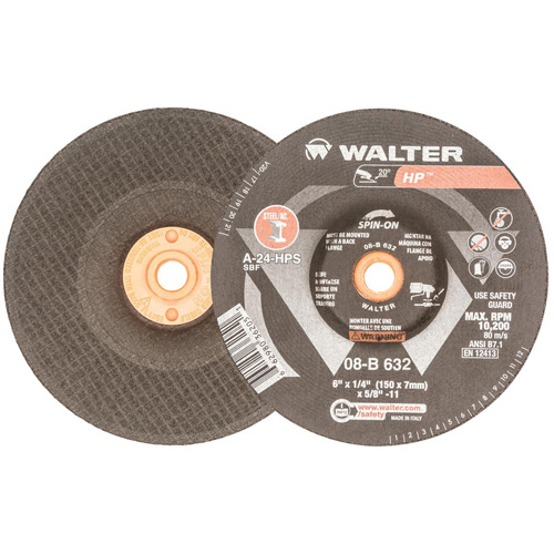HP Grinding and Cutting Wheel, 6" x 1/8", 5/8"-11 Arbor, Aluminum Oxide, Type 27 We Share Industrial Supply