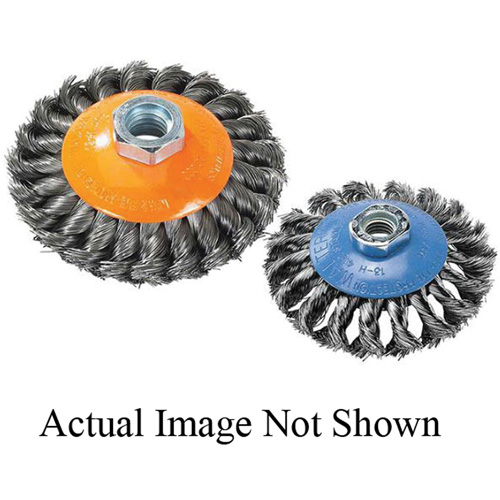 Knot-Twisted Wire Saucer Cup Brush, 6" Dia. x 5/8"-11 Arbor We Share Industrial Supply
