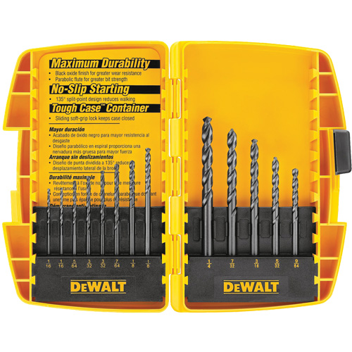Black & Gold Drill Bit Set, 13 Pieces, High Speed Steel We Share Industrial Supply
