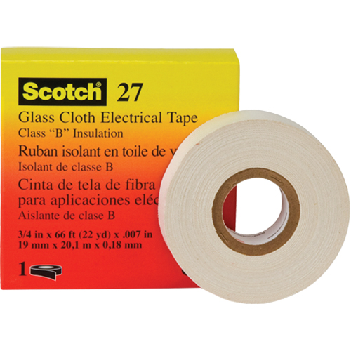Rubans isolants en toile de verre 27 Scotch, 19 mm (3/4") la x 20 m (66') lo We Share Industrial Supply
