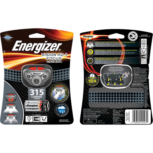Lampe frontale Vision HD+ Focus, DEL, 315 lumens, 6 hres de fonctionnement, piles AAA We Share Industrial Supply