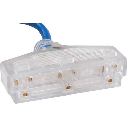 TPE-Rubber Extension Cord with Light Indicator, All-Weather, SJEOW, 14/3 AWG, 15 A, 3 Outlet(s), 25' We Share Industrial Supply