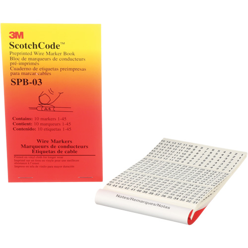 Livret d'&eacute;tiquettes pour le marquage de fils pr&eacute;imprim&eacute;es ScotchCode We Share Industrial Supply