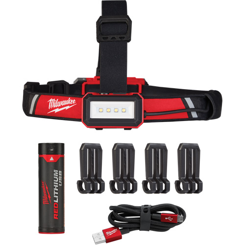 Lampe frontale USB &agrave; profil bas, DEL, 600 lumens, 2 hres de fonctionnement, piles Rechargeable We Share Industrial Supply