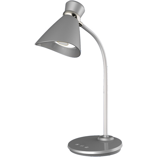 Desk Lamp, 6 W, LED, 16" Neck, Silver We Share Industrial Supply